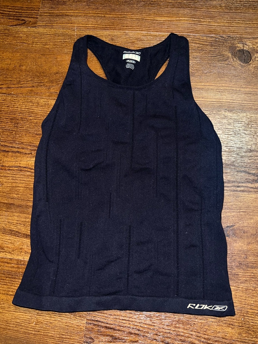 Reebok Black Seamless Fitted Racerback Athletic Stretch Sporty Tank Top Size L - Picture 2 of 7